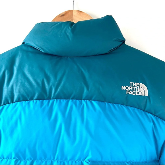 THE NORTH FACE | Nuptse 700 Goose Down Blue Teal Aqua Puffer Jacket Size small - Picture 7 of 16